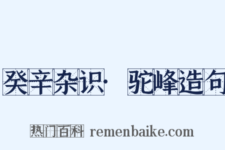 癸辛杂识·驼峰造句是什么意思的图片